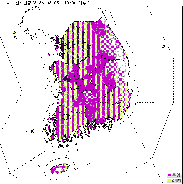 Map of Current Weather Advisory Status