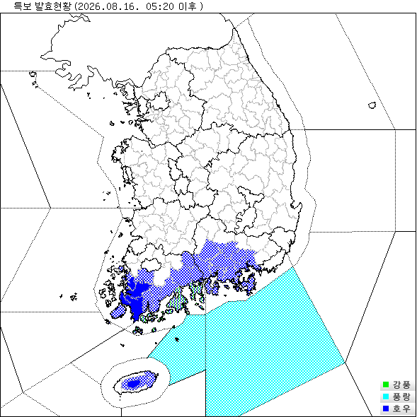 气象特别预报生效情况地图