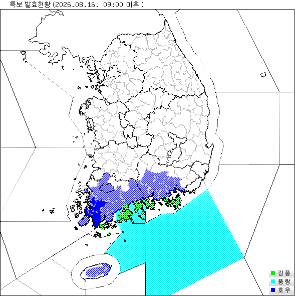 气象特别预报生效情况地图